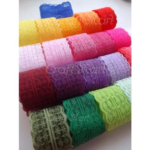 10yards width 45mm Embroidery Net Lace Trim fabric Garment ribbon headband Wedding decoration party gift DIY Accessorie #12850