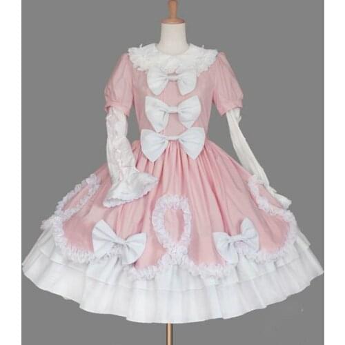 Summer women Gothic Lolita dress cotton lace dress lolita cosplay Costume woman clothing elegant party dress custom made