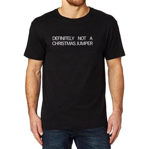 Lyprerazy Mens Definitely Not A Christmas Jumper Funny Printed T-Shirt