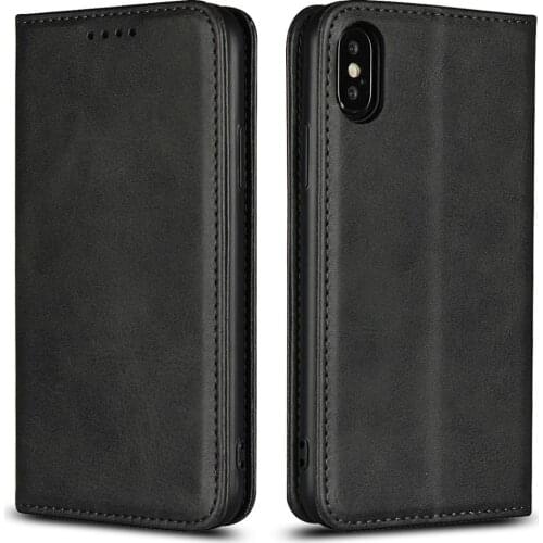 Magnet Calf Leather Phone Case for iPhone X XS Max XR 11 Pro Max 12 Mini 6 6S 7 8 Plus Wallet Bag Card Slot Stand Flip Cover