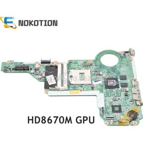 NOKOTION Laptop motherboard For HP Pavilion 14-E 15-E HD8670M GPU 713256-001 713256-501 DA0R63MB6F1 Main board full works