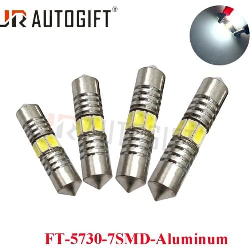 NEW 10PCS 12V Festoon 5730 7SMD Aluminum Dome Lights Car Interior C5W 31/36/39/41MM 7SMD LED White 6000K