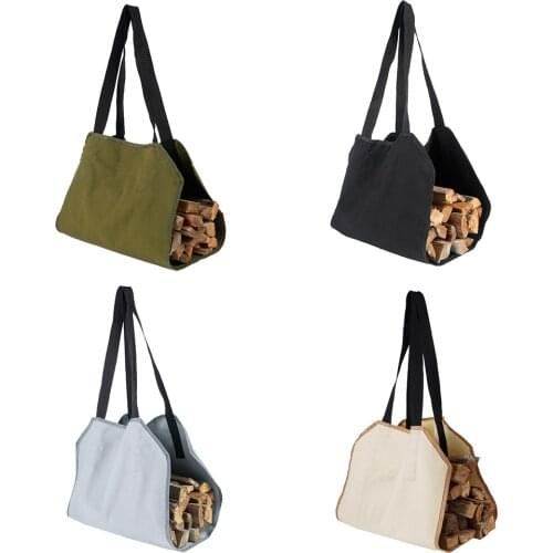 100*50CM Firewood Carrier Bag High-Quality Canvas Portable Log Holder Adjustable Large Capacity Wood Carrying Bag Outdoor 1PCS