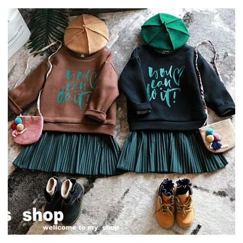 Sweaters Dress for Baby Girls Kids Dresses for Girls 2019 New Korean Fashion Toddler Girl Patchwork Pleated Casual Dress 2-7Y