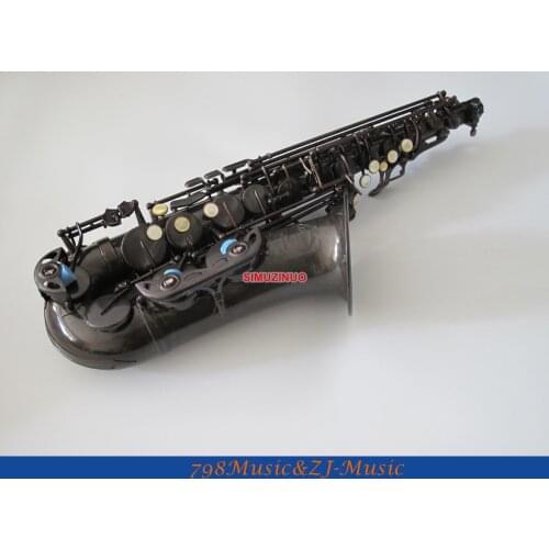 Custom Antique Bronze Eb Alto Saxophone Abalone shell key High F# sax new