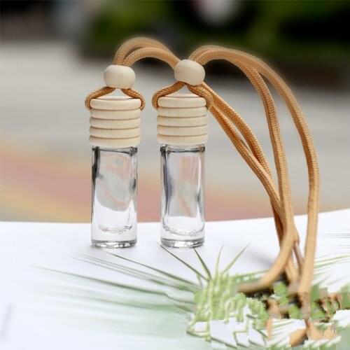 100pcs Empty Car Hanging Perfume Bottle Essential Oil Bottle Pendant Decor Vials For Air Refreshing