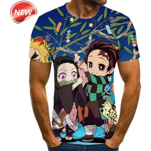 Kimetsu No Yaiba Anime Shirt For Men Manga Demon Slayer T-Shirts Camisetas Hombre Ropa Clothing Camisa Masculina Verano Roupas