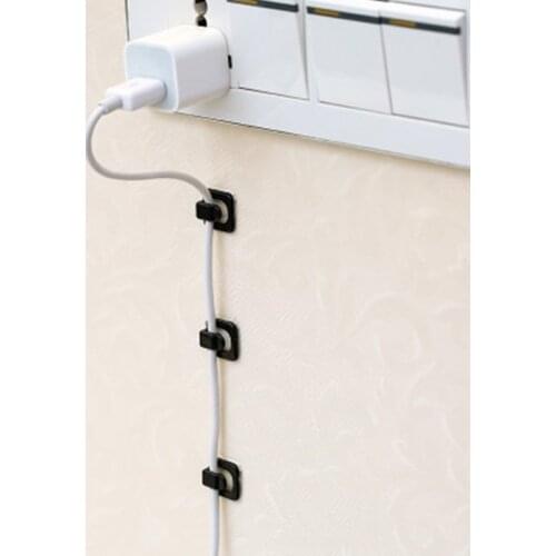 18Pcs Self-adhesive Wire Tie Cable Mount Clamp Clip USB Cable Sticker Fixer Fastener Tidy Holde Desk Wall Organizer Clips