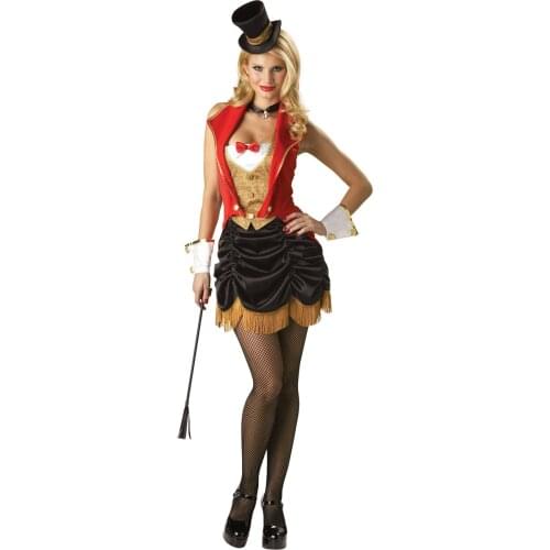 Sexy adult party costume zy571 Sexy Ringmaster Lion Tamer New Fancy Dress Costume Ladies size s-2xl