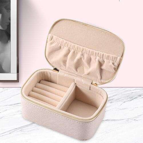 Jewelry Box Jewelry Organizer Display Portable Travel Ear Stud Necklace Ring Zipper Organizer Women Birthday Gift