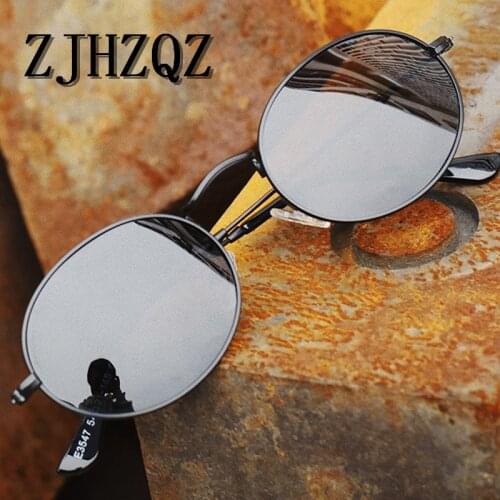 Men Fashion Metal Oval Aluminum Polarized Sunglasses Womens Classic Retro Vintage Steampunk Couple Eyeglasses Sport Pilot Oculos
