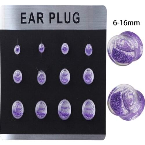 TIANCIFBYJS Double Flare Ear Plugs Tunnels Gauge Acrylic UV Earring Lobe Stretcher Piercing Body Jewelry Expander Gauges 5 cards