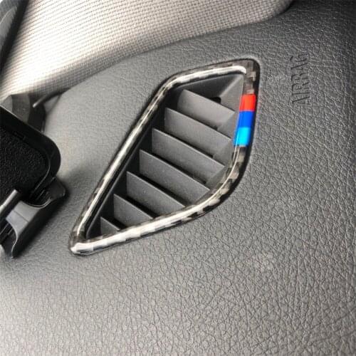 Carbon Fiber Interior Decoration Dashborad Air Vent Trim Frame Cover Sticker for BMW 3 Series F30 F34 2013-2018 Car Accessories