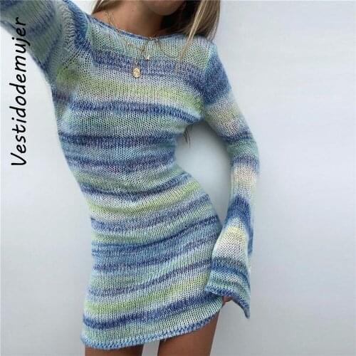 Модные трикотажные платья Vestidodemujer China At AliExpress