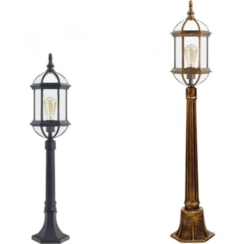 Vintage H80cm H118cm Outdoor Decorative Pathway Lights Black Rustic Landscape Lighting for Garden Yard Walkway Sidewalk Driveway