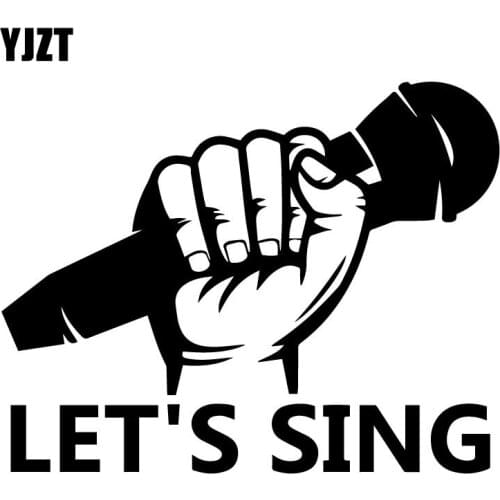 YJZT 17.8CM*13.9CM Lets Sing Microphone Karaoke Musical Window Bumper Decoration Car Sticker Vinyl Decal Wonderful C31-0378