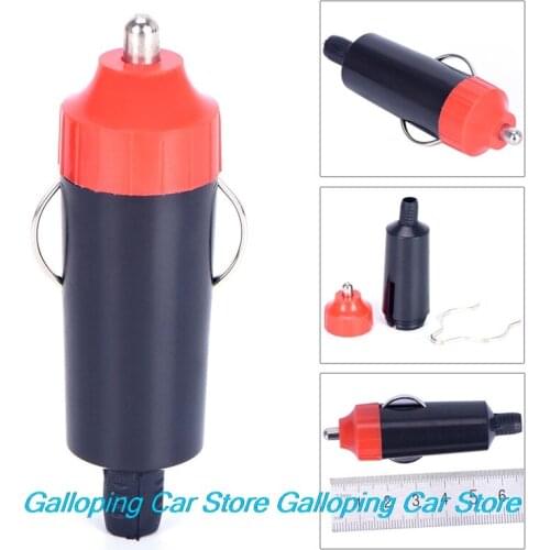1pc 12V Male Car Cigarette Lighter Socket Plug Motorcycle Socket Power Charger Adapter Connector + Fuse Converter Plug