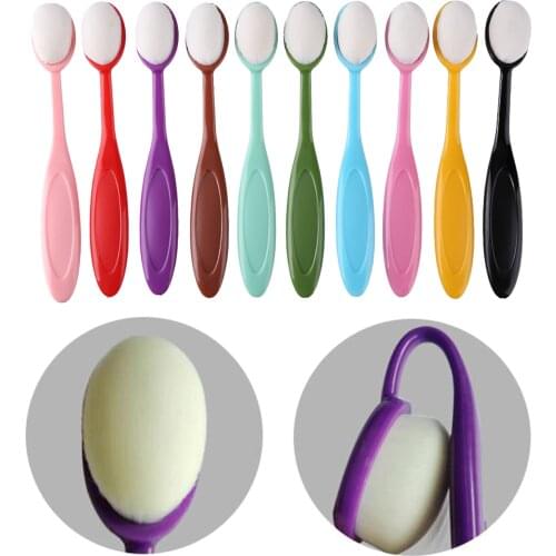 10 Pack Colorful Drawing Small Flat Brush Ink Brush Smooth Blending Brushes for Kids Children Painting Tool Set