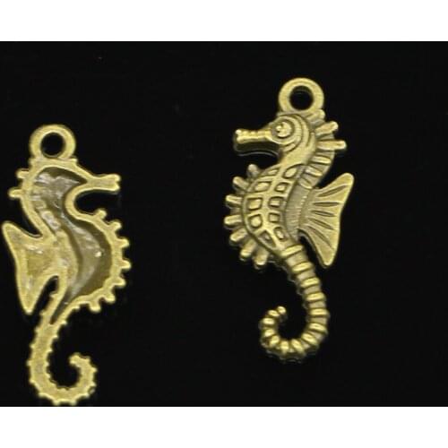 20pcs Antique Style Bronze Color marine hippocampus seahorse Pendants Findings Charms 29*12mm