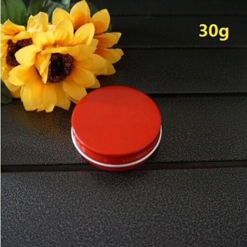 30g 30ml 52*21mm Empty Red Round Small Aluminum Box Metal Tin Cans DIY Cream Refillable Jar Tea Aluminum Pot Empty Red Container
