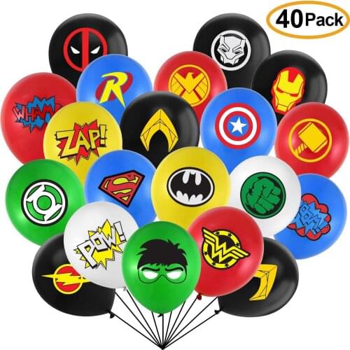40pcs MARVEL Super Hero Balloon Spiderman Aluminum Foil Balloons Kids Birthday Party Decoration Iron Man Balloons Toys