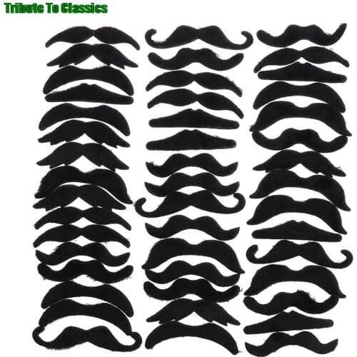 48pcs/set Funny Costume Pirate Party Mustache Cosplay Fake Moustache Fake Beard For Kids Adult Halloween Party Decoration