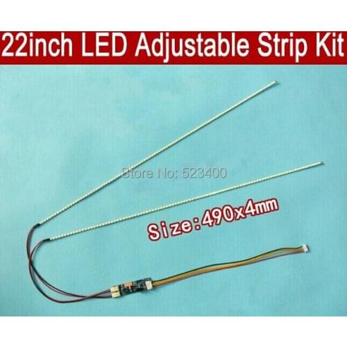 5pcs 22'' W 490mm Adjustable brightness led backlight strip kit,Update 22inch-wide LCD CCFL panel to LED backlight