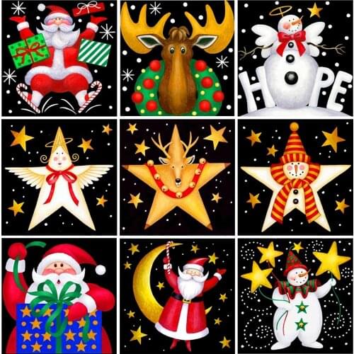 5D DIY Diamond Painting Christmas Cartoon Square Diamond Kit Embroidery Mosaic Cross Stitch Wall Sticker Gift Home Decoration