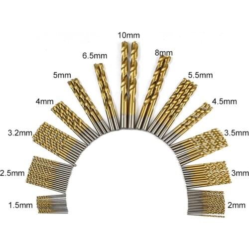 99pcs/Set Titanium Coated HSS High Speed Steel Drill Bit Set Tool 1.5mm - 10mm Twist Drill Bit