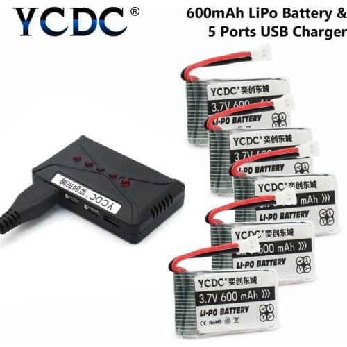 Drone Batteries 3.7V 600mAh Li-Po Battery For WLtoys V931, SYMA X5C X5SC X5SW UDI U45 U45W Quadcopter + Charger