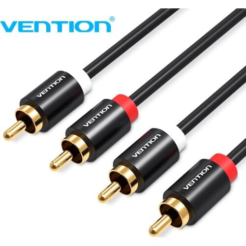 Vention 2RCA to 2RCA Audio Cable Male to Male 2RCA 1m 2m 3m Cable for Home Theater DVD VCD Amplifier Gold Plated Audio Cable
