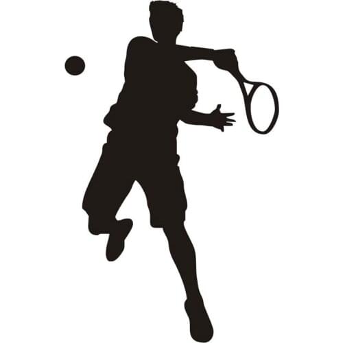 Car Sticker Personality Sports Tennis Fashion PVC Car Decoration Sticker Waterproof Cover Scratch Black/White, 18cm*11cm