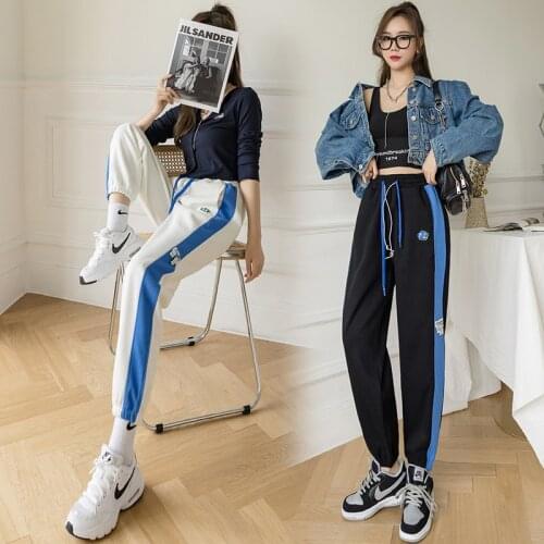 Summer and autumn new hit color beamed thin track pants women trend pants all-match loose casual harem pants