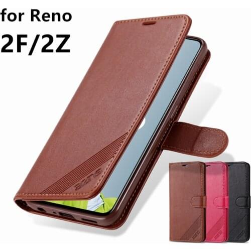 AZNS Flip Case for OPPO Reno2 F Z Pu Leather Case Card Holder Retro Wallet Holster Business Case for OPPO Reno 2F 2Z