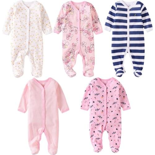 Baby Clothes 0-12 Months Newborn Girl Jumpsuit Babies Long Sleeve Cotton Footies Infant Girls Bodysuits Baby Boy One Piece NEW
