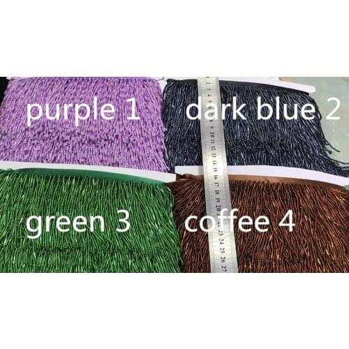 DX018# 10 yards /bag 8-9 cm width 4 color lovely beads ribbon fringe tassel for garment/decorative/wedding dress