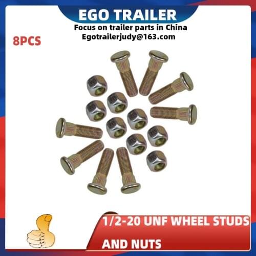EGO TRAILER Pack of 8pcs 1/2-20 UNF Wheel Studs And Nuts For Trailer Suspension Hubs