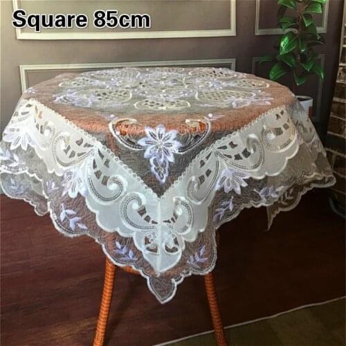 Luxury European Lace Embroidered Sequins Square Tablecloth Bedroom Balcony Coffee Small Round Table Cloth Banquet Party Tapete