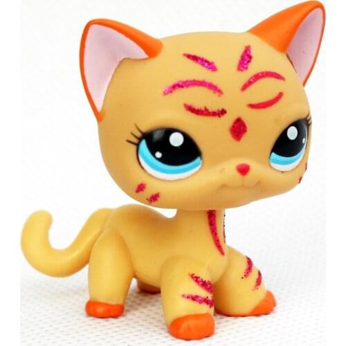 LPS CAT ON SALE Real original pet shop toys #2118 yellow animal short hair cat blue eyes cute animals for kids collection