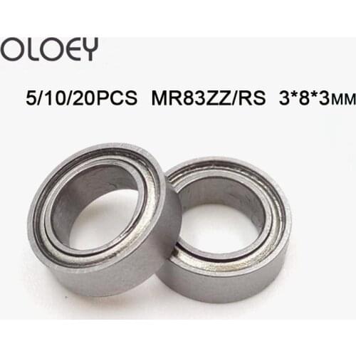 MR83 ZZ RS 3X8X3 mm 5/10/20pcs Miniature Bearings ball bearing 3X8X3 mm 3*8*3 MR83ZZ Corrosion Resistance And High Precision