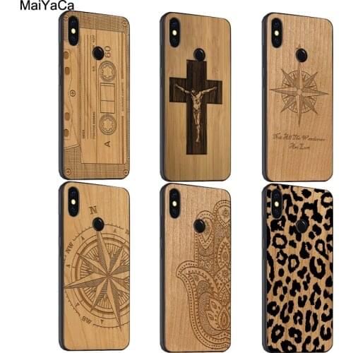Leopard Print Compass Wood Case For Xiaomi Redmi Note 8T 9S 8 9 Pro 9A 9C Mi A3 10T Pro Mi Note 10 Lite For POCO X3