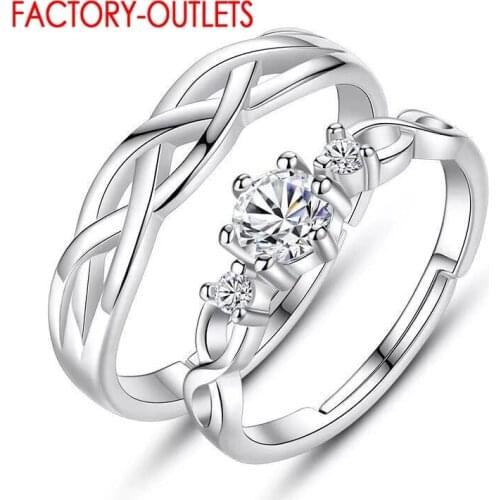 New Arrivals Adjustable Rings For Lovers Solid 925 Sterling Silver Free Size Couple Finger Rings Party Jewelry Gift Ideas
