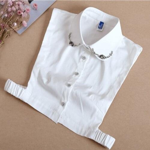 New trendy Decorative fake collar autumn winter shirt sweater shirt sweater colorful Blouse Save crystal fake false collar