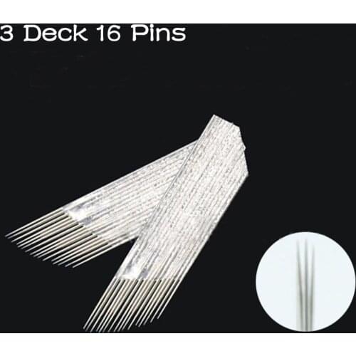 NEW Triple Nano Shading Needle 16 Pins Brows Microblading Blades Eyebrow Tattoo Needle with Lot No. Expiry Date