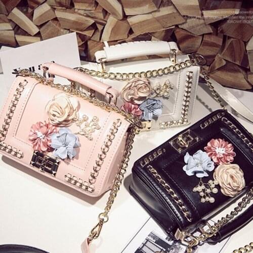 121218 new hot women handbag female fashion flowers shoulder bag lady small flap bag
