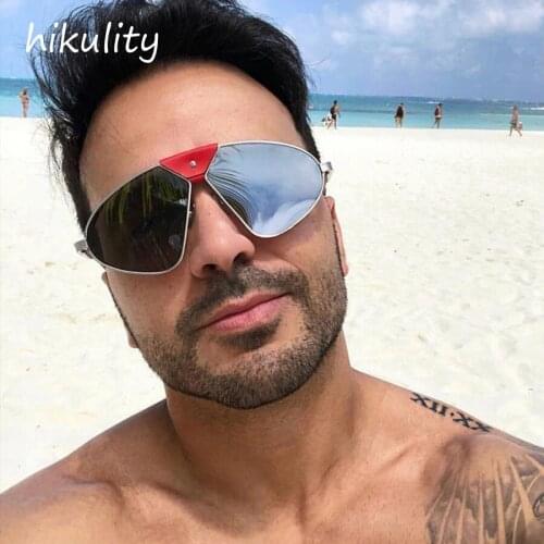 90118g New 2019 Oversized Sunglasses Men Luxury Brand Large Frame Ladies Shades with Leather Decoration Sun Glasses for Women