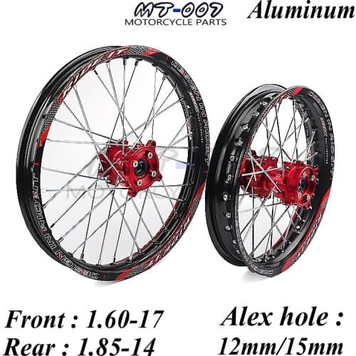 Front 1.60-17 Rear 1.85-14 inch Alloy Wheel Rim with CNC Hub For KAYO HR-160cc TY150CC Dirt Pit bike 14/17 inch motorcycle wheel