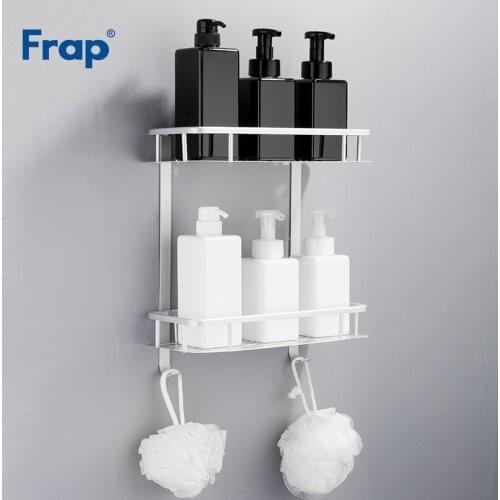 Frap Bathroom Shelf Shower Shampoo Cosmetic Shelves Storage Organizer Rack Holder Hanging Organizer Basket With Hook Y38015-2