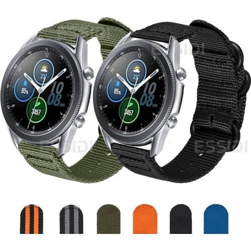Essidi 20 22mm Sports Nylon Band Correa For Samsung Galaxy Watch 3 41 45mm Active 1 2 Woven Bracelet Strap For Galaxy 42 46mm