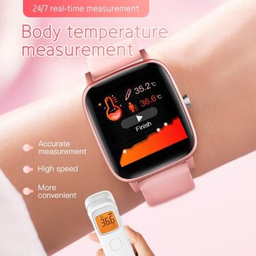 T98 Men Women Sport Smart Watch Body Temperature IP67 Waterproof Bluetooth Pedometer Heart Rate Smartwatch For Android IOS Phone